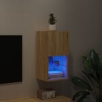vidaXL Meuble TV avec lumières LED chêne sonoma 30 5x30x60 cm