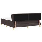 vidaXL Lit à Ressorts avec Matelas Crème 90x200 cm Tissu Marron foncé