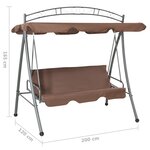 vidaXL Balancelle convertible d'extérieur avec auvent Café