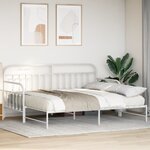 Cadre de lit jour vidaXL avec lit gigogne Blanc 90x200 cm Acier