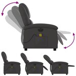 vidaXL Fauteuil de massage inclinable électrique gris cuir véritable