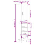 vidaXL Buffet haut Blanc 34 5x34x180 cm Bois d'ingénierie