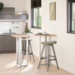 vidaXL Pieds de table de bar en T  2 pièces  blanc  50 x 35 x (100-101) cm  acier