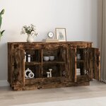vidaXL Buffet chêne fumé 102x35x55 cm bois d'ingénierie