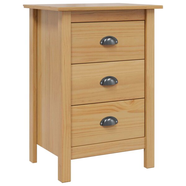 vidaXL Cabinet de chevet avec tiroir HILL Marron miel 46 x 35 x 65 cm