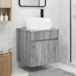 vidaXL Meuble de lavabo mural Sonoma gris 49 x 44 5 x 66 cm