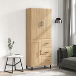 vidaXL Buffet haut Chêne sonoma 69 5x34x180 cm Bois d'ingénierie