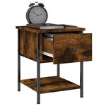 vidaXL Tables de chevet 2Pièces chêne fumé 34x35 5x45cm bois d’ingénierie