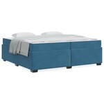 vidaXL Cadre de lit avec matelas Bleu foncé 200 x 200 cm Velours