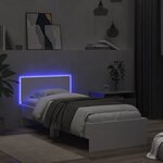 vidaXL Cadre de lit sans matelas avec lumières LED blanc 90x190 cm