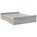 vidaXL Cadre de lit avec tiroirs sans matelas sonoma gris 160x200 cm