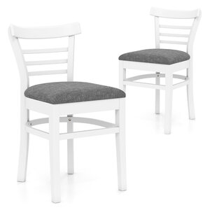 Lot de 2 chaises de salle à manger 41 5 x 48 x 78 5 cm confort ergonomique style moderne en bois de caoutchouc blanc 20_0012430