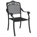 Set de Bistro de Jardin 3 Pièces en Fonte Aluminium Noir