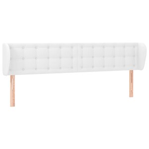vidaXL Tête de lit avec oreilles Blanc 203x23x78/88 cm Similicuir
