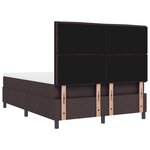 vidaXL Lit à ressorts avec matelas et LED marron foncé - 160 x 200 cm tissu