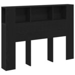 vidaXL Cabinet de Tête de Lit Chêne noir 140 x 19 x 104 5 cm
