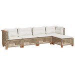vidaXL Salon de jardin avec coussins 5 Pièces beige résine tressée
