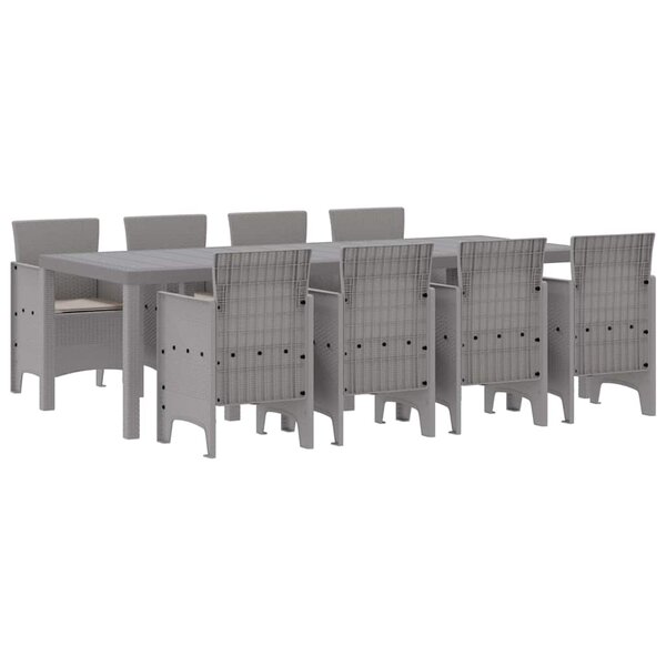 vidaXL Ensemble de salle à manger pour jardin 9 Pièces Blanc Rattan Polt