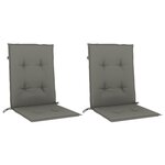vidaXL Coussins de chaise à dossier bas lot de 2 gris foncé mélangé