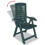 vidaXL Chaises inclinables de jardin 4 Pièces Plastique Vert