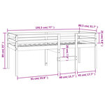 vidaXL Lit haut sans matelas cire marron 75x190 cm bois massif