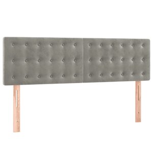 vidaXL Têtes de lit 2 Pièces Gris clair 72x5x78/88 cm Velours