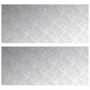 vidaXL Plaques à damier 2 Pièces Argent 90 x 40 cm Aluminium