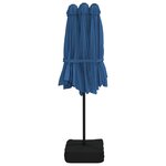 vidaXL Parasol de jardin à double tête avec LED bleu azuré 449x265 cm