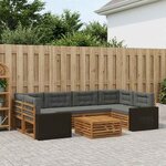 vidaXL Ensemble de canapés d'extérieur 7 Pièces Naturel et Anthracite