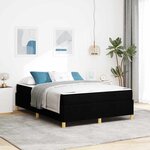 vidaXL Lit à ressorts Noir et blanc et noir 160 x 200 cm tissu