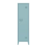 Armoire étagère meuble de rangement 137 x 38 x 38 cm à casier métallique vérouillable bleu 03_0008945