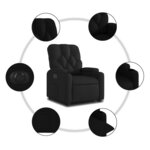 vidaXL Fauteuil inclinable électrique noir tissu