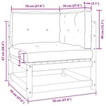 vidaXL Canapé d'angle de jardin coussins cire marron bois pin massif