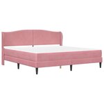 vidaXL Cadre de lit avec tête de lit Rose 180 x 200 cm Velours
