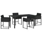vidaXL Ensemble de salle à manger pour jardin 5 Pièces Noir polyrotin