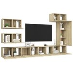 vidaXL Ensemble de meubles TV 8 Pièces Chêne sonoma Bois d'ingénierie