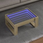 vidaXL Table basse avec LED infini chêne sonoma 70x53x30 cm