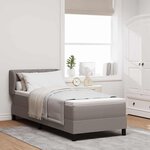 vidaXL Lit boxspring avec matelas avec matelas Taupe 80 x 200 cm tissu