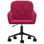 vidaXL Chaise pivotante de bureau Rouge bordeaux Velours
