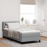 vidaXL Lit Box Spring avec matelas gris clair  80 x 200 cm  tissu.