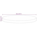 vidaXL Dessus de table Ø 50x3 8 cm rond bois massif de récupération