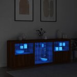 vidaXL Buffet avec lumières LED chêne marron 181 5x37x67 cm