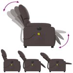 vidaXL Fauteuil de massage inclinable électrique Marron foncé Tissu