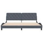 vidaXL Cadre de lit sans matelas gris foncé 200x200 cm velours