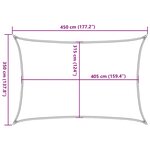 vidaXL Voile d'ombrage 160 g/m² rectangulaire gris clair 3 5x4 5m PEHD