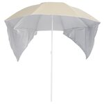 vidaXL Parasol de plage avec parois latérales Sableux 215 cm