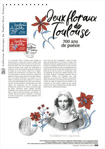 Document philatélique - 700 ans de poésie - Jeux Floraux de Toulouse