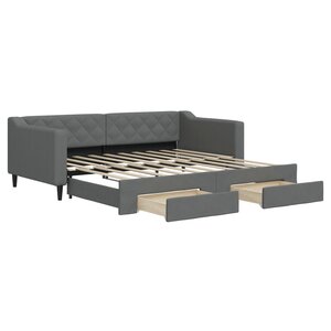 vidaXL Lit de jour avec gigogne et tiroirs sans matelas 90x190 cm
