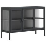 vidaXL Buffet noir 105x35x70 cm verre et acier