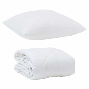 vidaXL Duvet d'été simple avec oreiller 2 Pièces Blanc Microfibre